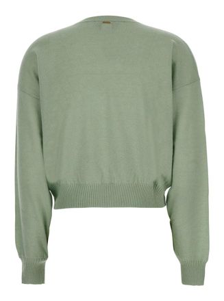 Twinset Womens Sweater Green Cashmere And Silk Tops Top