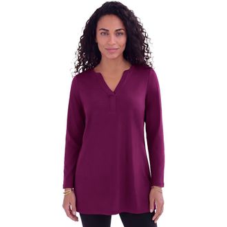 Roaman's Ultimate Y Neck Tunic in Dark Berry at Nordstrom, Size Medium