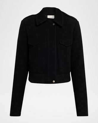Vince Cropped Wool-Blend Jacket