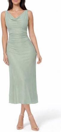 Bebe Crepe Satin Cowl Neck Midi Dress in Sage at Nordstrom Rack, Size X-Small