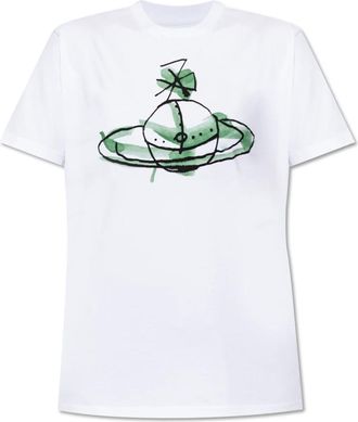 Vivienne Westwood Tops, unisex, Wit, S, Katoen, T-shirt met logo