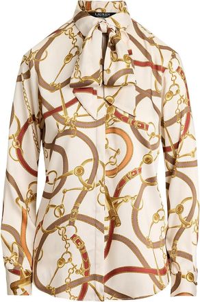 Lauren Ralph Lauren Kristy W/Tie-Long Sleeve-Button Front Shirt