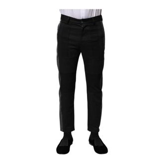 Dolce & Gabbana Slim-fit Trousers, male, Black, Size: XS Fantasy Cotton Formal Slim Pants