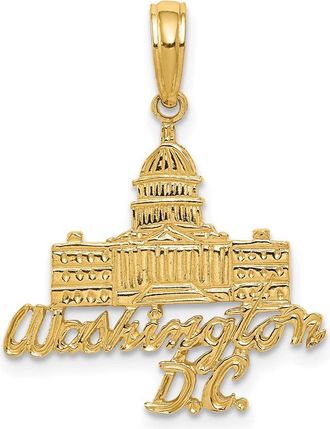 Diamond2Deal 14k Yellow Gold WASHINGTON D. C. Capitol Building Pendant