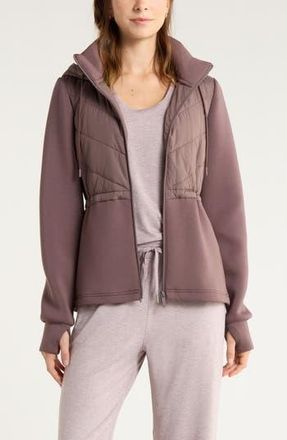 Zella Quilted Scuba Knit Jacket in Grey Plum at Nordstrom Rack, Size X-Large