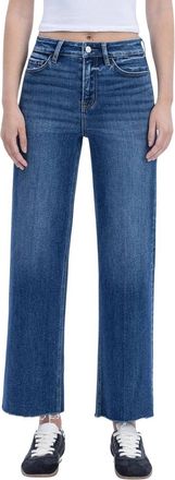 Flying Monkey High Rise Trouser Press Wide Leg Jeans In Rational