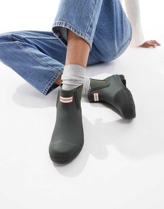 Hunter Original - Stivaletti Chelsea oliva scuro-Verde