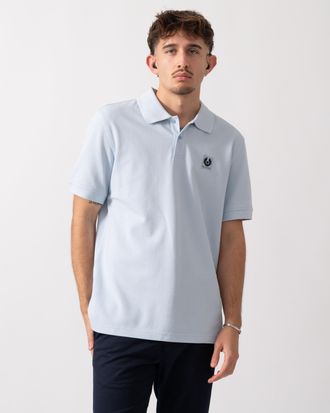 Belstaff Mens Short Sleeve Polo in Light Blue Cotton - Size X-Large