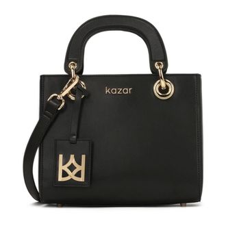 Kazar Tassen, Dames, Zwart, ONE Size, Leer, Elegante Zwarte Leren Tote Tas