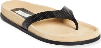 Toteme Lizard Embossed Flip Flop in Beige/black at Nordstrom, Size 41