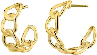 Gold & Honey Womens Chunky Link Hoop Earrings In Gold