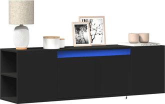 vidaXL Vidaxl - Mobile tv a Parete con Luci led Nero 135x31x39,5 cm