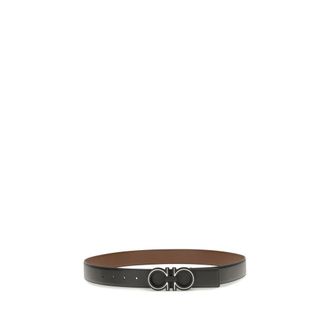 Ferragamo Calf Leather Reversible Belt - Blue