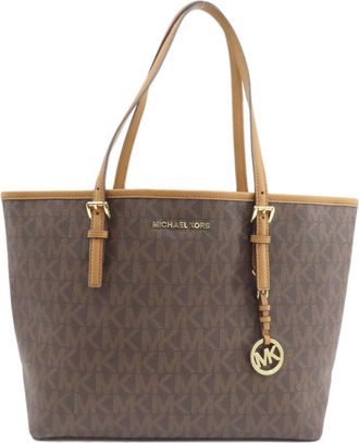 Michael Kors Michael Michael Kors Brown Pvc Tote Bag (Pre-Owned)