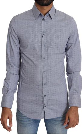 Dolce & Gabbana Sicilia Shirt - Heren - Casual Overhemden - Grijs - XS - Katoen - Overhemden
