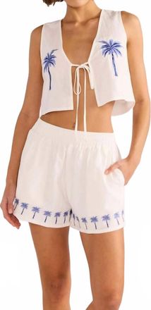Minkpink Isadora Resort Shorts In Blue Palm