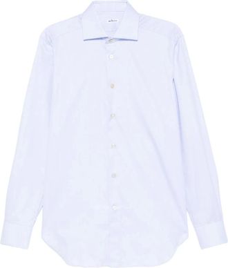 Kiton Overhemden, Heren, Blauw, XL, Kiton Shirts Blue