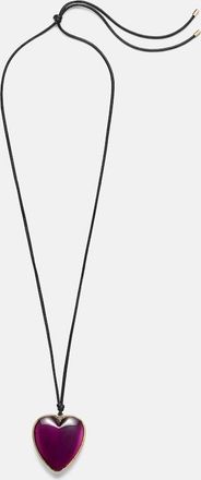 Jennifer Fisher Collana placcata in oro 14kt e pelle con quarzo