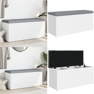 vidaXL Panca contenitore bianca 102x42x45 cm in legno ingegnerizzato - Panca da ingresso - Panca in legno