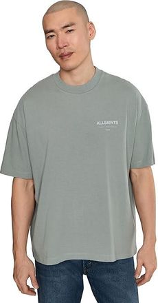 AllSaints Underground Short Sleeve Crew Mens Clothing Metallic Grey : LG, Cotton