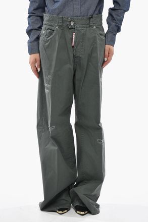 Dsquared2 Lightweight Cotton Vintage-Effect Wide-Leg Jeans 332cm Dsquared2