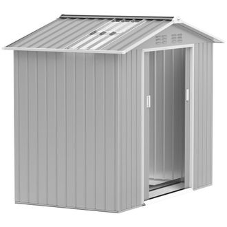 OUTSUNNY Caseta de jard&iacute;n 213x130x185 cm gris