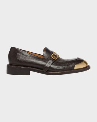 Versace Men & apos;s Medusa Buckle Calf Leather Loafers