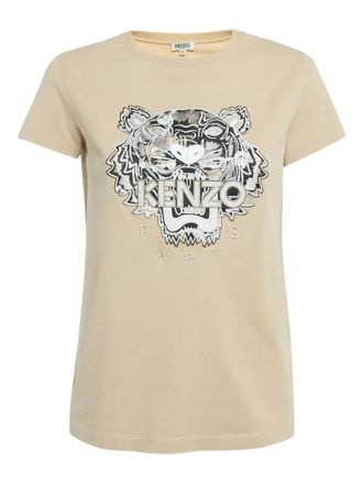 Kenzo T-shirt met geborduurde tijger - Beige