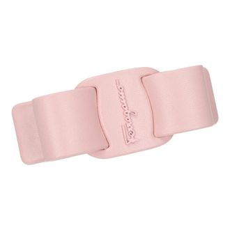 Ferragamo Accessoires, Dames, Roze, ONE Size, Leer, Haarspeld met strikdetail van leer