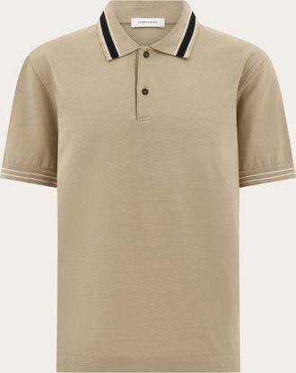 Ferragamo Men Short sleeve polo shirt Beige