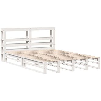 vidaXL Vidaxl - Estructura De Cama Sin Colch&oacute;n Madera De Pino Blanca 150x200 Cm
