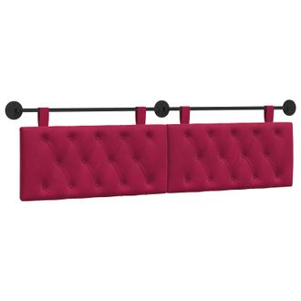 vidaXL Cabecero Colgante Con Luz Led Rojo Vino Terciopelo Vidaxl