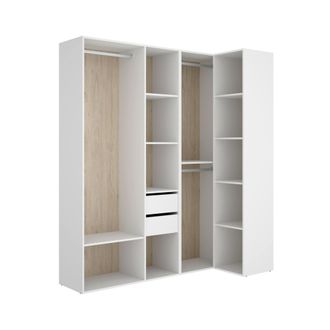 Dmora Gran Armario Capenardo, Muebles De Dormitorio, Vestidor, Armario De Ropa, 183x85 H205 Cm, Blanco Y Roble - Dmora