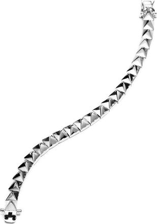Eddie Borgo Rhodium Plated Pyramid Link Bracelet