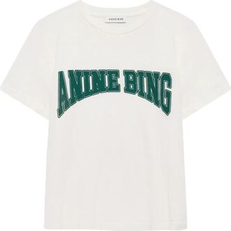 Anine Bing Shelley Tee - Dames - T-shirts - Wit - XS - Katoen - Tops