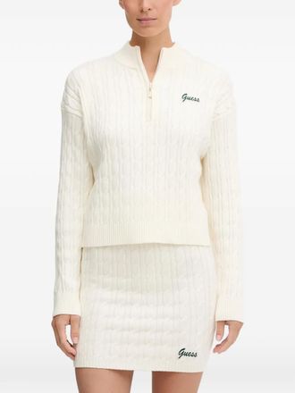 Guess Co cable knit zip sweater - Neutrals