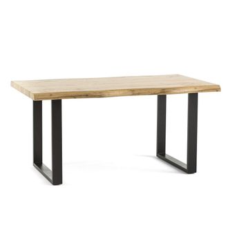 Siediti Fuori e Dentro Mesa industrial 160x90 cm con tablero efecto madera y patas de metal