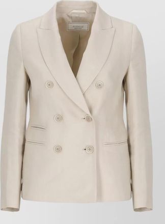 PESERICO linen double-breasted blazer