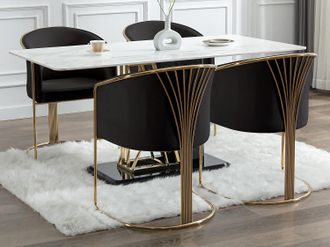 Pascal Morabito Sedia con braccioli in Velluto e Metallo Nero e Dorato - JOSETHE di Pascal MORABITO