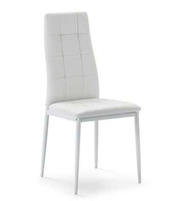 HOMN Set de 4 sillas comedor tapizadas blanco, 42 x 51 x x 97 cm