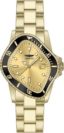Invicta Artist 51005 Herenhorloge - Quartz Uurwerk - Roestvrij Staal met Gouden Wijzerplaat - 40 mm