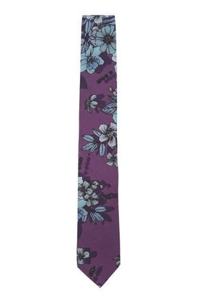 Lords of Harlech Taddeo Merino Wool Tie in Valencia Floral Plum at Nordstrom
