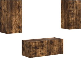 vidaXL Conjunto De Mueble De Tv 2 Uds. Roble Ahumado Vidaxl