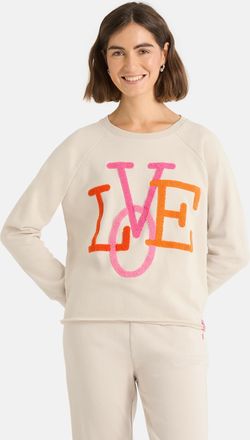 Lieblingsst&uuml;ck Sweatshirt LIEBLINGSST&Uuml;CK BirdieL, Damen, Gr. 4XL, beige, Sweatware, Obermaterial: 80% Baumwolle, 20% Polyester, gemustert, mehrfarbig, normal, Rundha