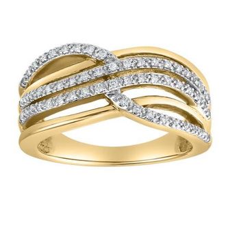 LuvMyJewelry Elaris Wave 0.25 Ct 10K Gold Diamond Ring in 10K Yellow Gold at Nordstrom, Size 6.5