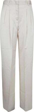 Andamane High-Waisted Satin Trousers with Tailored Silhouette