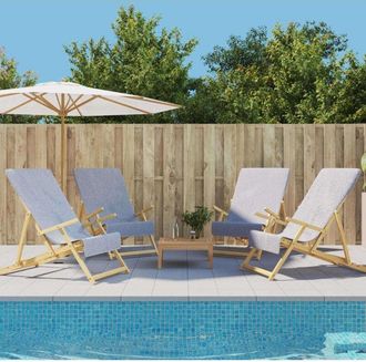 vidaXL Toallas De Playa 4 Uds Tela Gris 400 G/m&sup2; 60x135 Cm Vidaxl