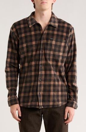 Volcom Hunter Plaid Fleece Shirt Jacket in Black at Nordstrom Rack, Size Large