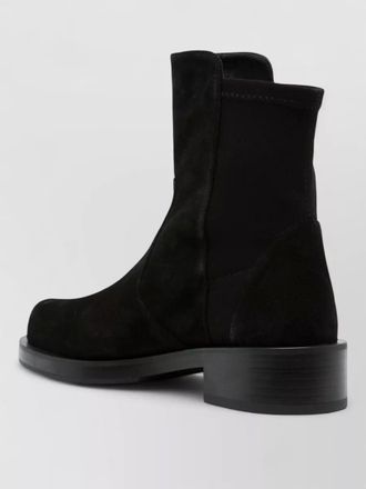 Stuart Weitzman 5050 bold ankle boots block heel suede
