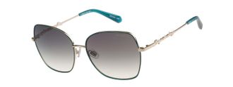 Superdry Sonnenbrille SUPERDRY Modell 995062, Damen, gold, t&uuml;rkis, metallic, Sonnenbrillen Sonnenbrille, Form Butterfly, Logoschriftzug auf B&uuml;gel, Metallfassun